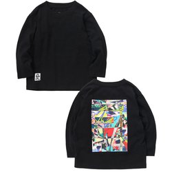 シンジロウタナカ キッズ オーバーサイズドリバースブラッシュドロングスリーブTシャツ SHINJIRO TANAKA Kid's Oversized Rebirth Blushed L/S T-Shirt CH21-1346 K001 Black KLサイズ [アウトドア トップス 長袖 キッズ]