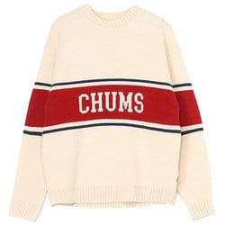 チャムスカレッジニットクルートップ CHUMS College Knit Crew Top CH12-1219 W001 White WLサイズ [アウトドア セーター レディース]