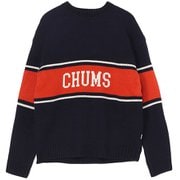 チャムスカレッジニットクルートップ CHUMS College Knit Crew Top CH02-1219 N001 Navy Lサイズ [アウトドア パーカー メンズ]