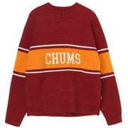 チャムスカレッジニットクルートップ CHUMS College Knit Crew Top CH12-1219 R026 Burgundy WLサイズ [アウトドア セーター レディース]