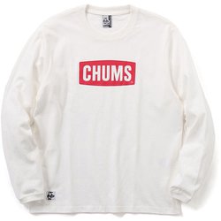 チャムスロゴブラッシュドロングスリーブTシャツ CHUMS Logo Brushed L/S T-Shirt CH01-2302 W057 White×Red Lサイズ [アウトドア カットソー メンズ]