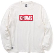チャムスロゴブラッシュドロングスリーブTシャツ CHUMS Logo Brushed L/S T-Shirt CH01-2302 W057 White×Red XLサイズ [アウトドア カットソー メンズ]