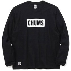 チャムスロゴブラッシュドロングスリーブTシャツ CHUMS Logo Brushed L/S T-Shirt CH01-2302 K071 Black×White XLサイズ [アウトドア カットソー メンズ]