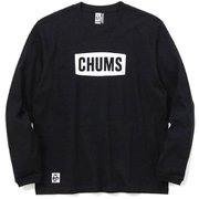チャムスロゴブラッシュドロングスリーブTシャツ CHUMS Logo Brushed L/S T-Shirt CH01-2302 K071 Black×White XLサイズ [アウトドア カットソー メンズ]