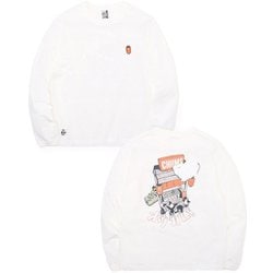 チャムスヤタイデオツカレ ブラッシュドロングスリーブTシャツ CHUMS Yatai de Otsukare! Brushed L/S T-Shirt CH11-2452 W001 White WMサイズ [アウトドア カットソー レディース]