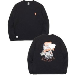 チャムスヤタイデオツカレ ブラッシュドロングスリーブTシャツ CHUMS Yatai de Otsukare! Brushed L/S T-Shirt CH11-2452 K001 Black WMサイズ [アウトドア カットソー レディース]