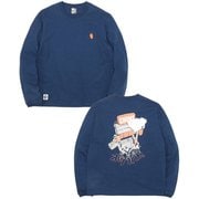 チャムスヤタイデオツカレ ブラッシュドロングスリーブTシャツ CHUMS Yatai de Otsukare! Brushed L/S T-Shirt CH01-2452 N001 Navy Mサイズ [アウトドア カットソー メンズ]