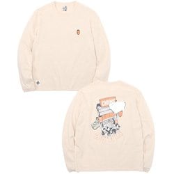 チャムスヤタイデオツカレ ブラッシュドロングスリーブTシャツ CHUMS Yatai de Otsukare! Brushed L/S T-Shirt CH11-2452 G057 Greige WMサイズ [アウトドア カットソー レディース]