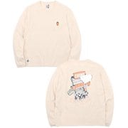 チャムスヤタイデオツカレ ブラッシュドロングスリーブTシャツ CHUMS Yatai de Otsukare! Brushed L/S T-Shirt CH11-2452 G057 Greige WMサイズ [アウトドア カットソー レディース]