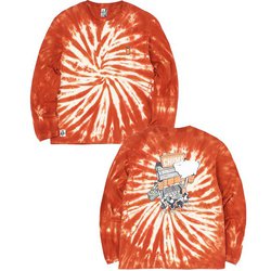 チャムスヤタイデオツカレ ブラッシュドロングスリーブTシャツ CHUMS Yatai de Otsukare! Brushed L/S T-Shirt CH11-2452 Z319 Brown Tie-Dye WMサイズ [アウトドア カットソー レディース]