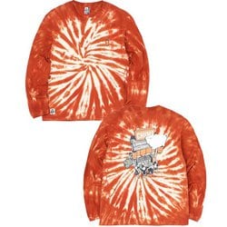 チャムスヤタイデオツカレ ブラッシュドロングスリーブTシャツ CHUMS Yatai de Otsukare! Brushed L/S T-Shirt CH11-2452 Z319 Brown Tie-Dye WLサイズ [アウトドア カットソー レディース]