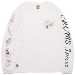 チャムススパイスブラッシュドロングスリーブTシャツ CHUMS Spice Brushed L/S T-Shirt CH01-2453 W001 White Mサイズ [アウトドア カットソー メンズ]