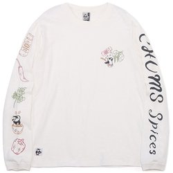チャムススパイスブラッシュドロングスリーブTシャツ CHUMS Spice Brushed L/S T-Shirt CH01-2453 W001 White Lサイズ [アウトドア カットソー メンズ]
