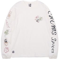 チャムススパイスブラッシュドロングスリーブTシャツ CHUMS Spice Brushed L/S T-Shirt CH11-2453 W001 White WLサイズ [アウトドア カットソー レディース]