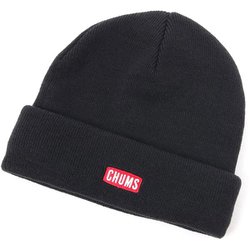チャムスロゴショートニットキャップ CHUMS Logo Short Knit Cap CH05-1402 K001 Black [ニットキャップ ビーニー]