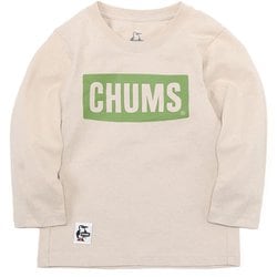 キッズチャムスロゴブラッシュドロングスリーブTシャツ Kid's CHUMS Logo Brushed L/S T-Shirt CH21-1292 G079 Greige x Lt.Grn KMサイズ [アウトドア トップス 長袖 キッズ]