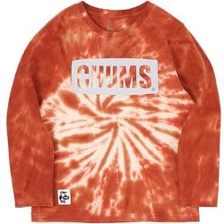 キッズチャムスロゴブラッシュドロングスリーブTシャツ Kid's CHUMS Logo Brushed L/S T-Shirt CH21-1292 Z319 Brown Tie-Dye KMサイズ [アウトドア トップス 長袖 キッズ]