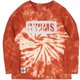 キッズチャムスロゴブラッシュドロングスリーブTシャツ Kid's CHUMS Logo Brushed L/S T-Shirt CH21-1292 Z319 Brown Tie-Dye KLサイズ [アウトドア トップス 長袖 キッズ]