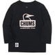 キッズブービーフェイスブラッシュドロングスリーブTシャツ Kid's Booby Face Brushed L/S T-Shirt CH21-1293 K084 Black x Greige KMサイズ [アウトドア トップス 長袖 キッズ]