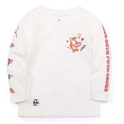 キッズディスコタイムブラッシュドロングスリーブTシャツ Kid's Disco Time Brushed L/S T-Shirt CH21-1341 W001 White KXLサイズ [アウトドア トップス 長袖 キッズ]