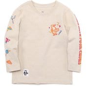 キッズディスコタイムブラッシュドロングスリーブTシャツ Kid's Disco Time Brushed L/S T-Shirt CH21-1341 G057 Greige KLサイズ [アウトドア トップス 長袖 キッズ]