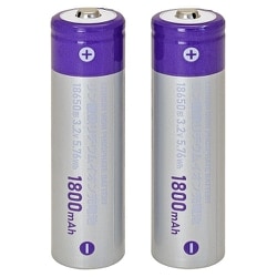 センサーライト専用リン酸鉄リチウムイオン充電池 18650形 2本入 LS-BLFP18A-S