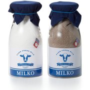 MK-1808 [milko グラス＆タオル ペアセット ミルク＆コーヒー]