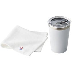 AMIi HOME カップインタンブラー（ホワイト）＆タオル セット AM-1741