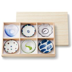 美ら 六趣揃 小皿＆小鉢 約9cm 6点セット 木箱入 CR-1646