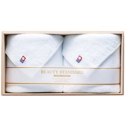 AM-1748 [AMIi HOME タオルセット フェイスタオル 2枚セット ホワイト×ホワイト]