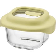 LNG481 [ガラス 保存容器 500ml イエロー レシピ付き 電子レンジ オーブン 食洗機対応 ロック＆ロック ユニクッカー]