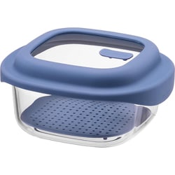 ガラス 保存容器 1.5L ブルー レシピ付き 電子レンジ オーブン 食洗機対応 ロック＆ロック ユニクッカー LNG482