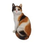 H23027 [オブジェ 振り返る三毛猫]