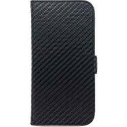 AC-P24-PB CB [iPhone 16用 磁気ワイヤレス充電対応ソフトレザー手帳型ケース カーボン]
