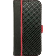 AC-P24P-PB CBR [iPhone 16 Pro用 磁気ワイヤレス充電対応ソフトレザー手帳型ケース カーボン/レッドライン]