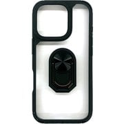 AC-P24P-TR BK [iPhone 16 Pro用 耐衝撃背面クリアケース スマホリング付 ブラック]