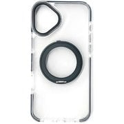 AC-P24PL-CMR BK [iPhone 16 Plus用 磁気ワイヤレス充電対応スタンドリング付き背面クリアケース 360°回転リング]