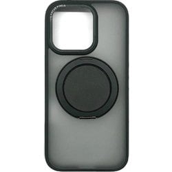 AC-P24P-MRS BK [iPhone 16 Pro用 磁気ワイヤレス充電対応スタンドリング付き背面ケース カチカチ回転リング]