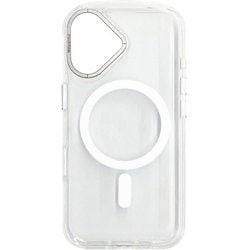 AC-P24-RMR WH [iPhone 16用 磁気ワイヤレス充電対応メタルレンズガード付き背面クリアケース]
