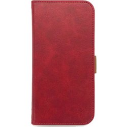 AC-P24-PB2 RDR [iPhone 16用 磁気ワイヤレス充電対応ソフトレザー手帳型ケース レッド ストラップ付]