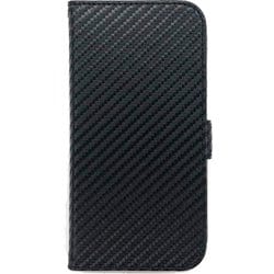 AC-P24P-PB2 CBK [iPhone 16 Pro用 磁気ワイヤレス充電対応ソフトレザー手帳型ケース カーボン ストラップ付]