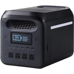 ポータブル電源 大容量 1229Wh リン酸鉄 ポータブルバッテリー 急速充電 PD DC入力×1 AC入力×1 110V 防災 ブラック DE-PS1200PBK