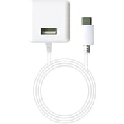 AC充電器 USB-Cケーブル一体型 2.4A 2m USB-A×1ポート付き ホワイト ET-O24ACK02-WH