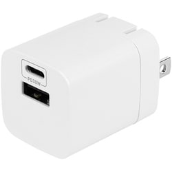 USB急速充電器 USB PD（パワーデリバリー）対応 30W USB-C×1/USB-A×1 PD-PPS GaN採用 折りたたみプラグ ホワイト OWL-APD30C1A1R-WH