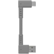 USB Type-A to USB Type-C L字コネクター ケーブル 9cm グレー OWL-CBKTC1LR-GY