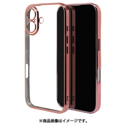 8096IP461TPLPG [iPhone 16用 ソフトケース TPU メタルフレーム 極限保護 精密設計 衝撃吸収 ワイヤレス充電対応 ピンクゴールド]