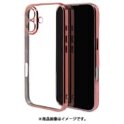 8096IP461TPLPG [iPhone 16用 ソフトケース TPU メタルフレーム 極限保護 精密設計 衝撃吸収 ワイヤレス充電対応 ピンクゴールド]