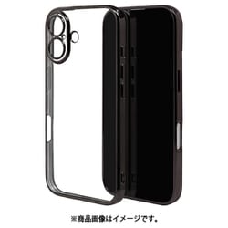 8097IP461TPLBK [iPhone 16用 ソフトケース TPU メタルフレーム 極限保護 精密設計 衝撃吸収 ワイヤレス充電対応 ブラック]