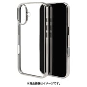 8098IP461TPSV [iPhone 16用 ソフトケース TPU メタルフレーム 衝撃吸収 ワイヤレス充電対応 シルバー]