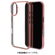 8099IP461TPPG [iPhone 16用 ソフトケース TPU メタルフレーム 衝撃吸収 ワイヤレス充電対応 ピンクゴールド]